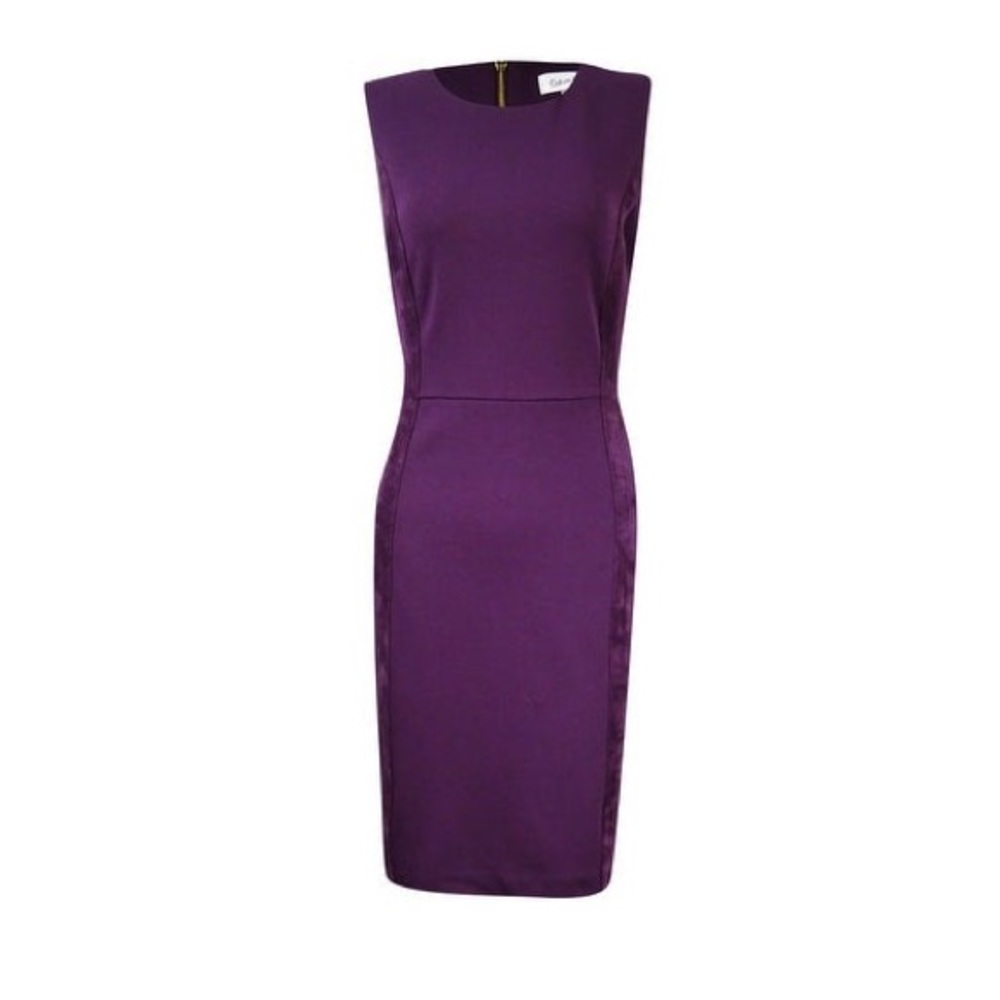 Calvin Klein Women's Faux-Suede Trim Ponte Dress